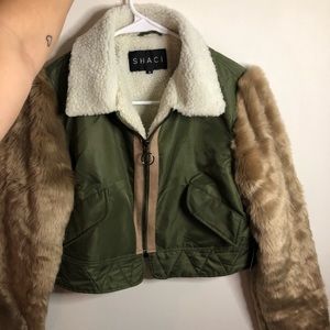 Brand new Shaci teddy and fur puffer jacket